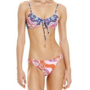 Agua Bendita Red and Pink Bikini Swimwear
